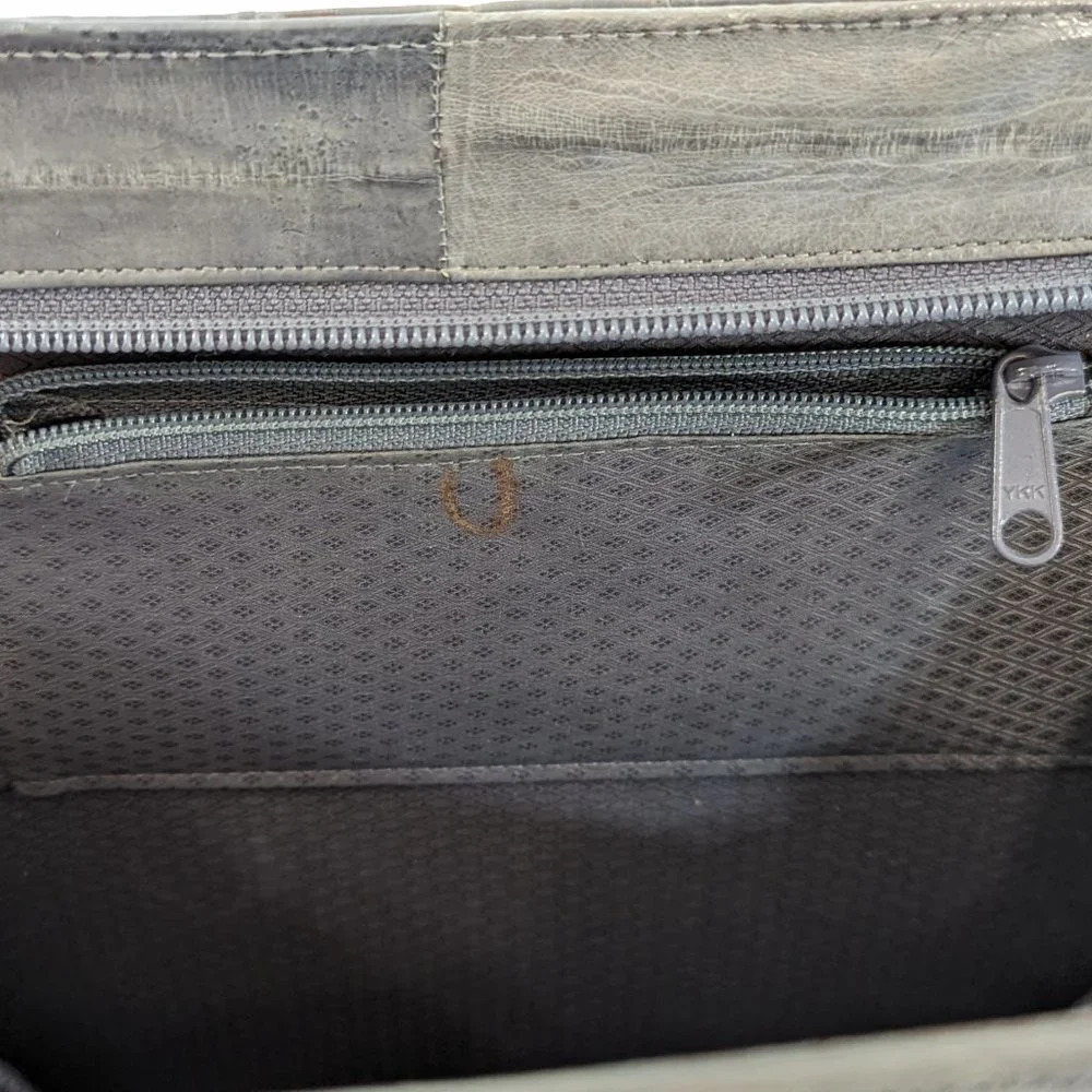 Leather of  the Sea Gray Square Structured Purse - Picture 7 of 9